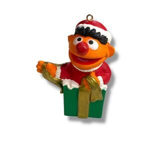 Sesame Street Ernie in Christmas Box Ornament Jim Henson. 4"